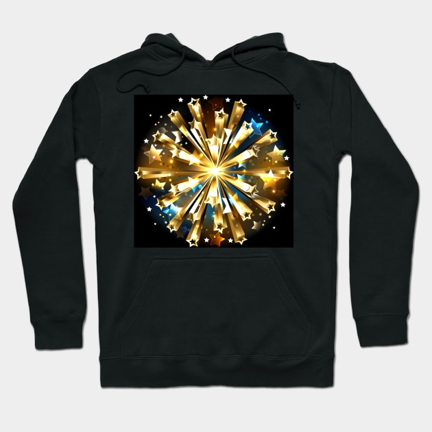 Ball of Gold Stars Hoodie by Blackmoon9